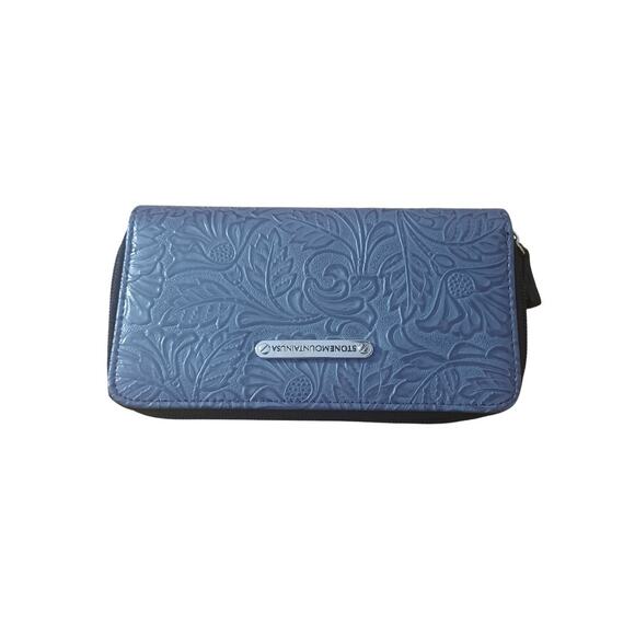 Stone Mountain Embossed Paisley Small Gray Shoulder Clutch Purse - Picture 9 of 9